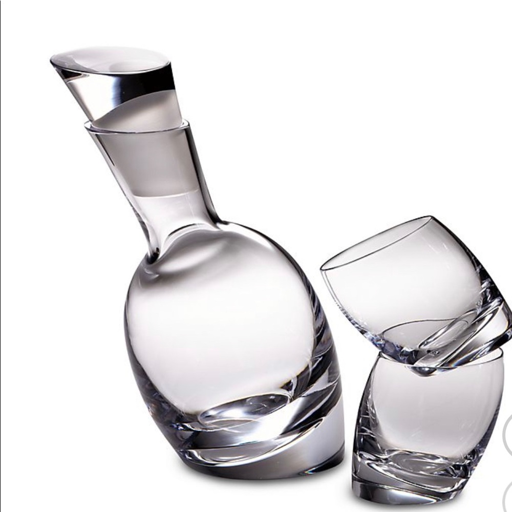 100%Authentic NIB Nambe Decanter and Glassware set